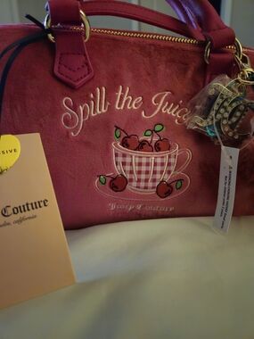 Juicy Couture Pink 'Spill the Juicy' Cherry Satchel